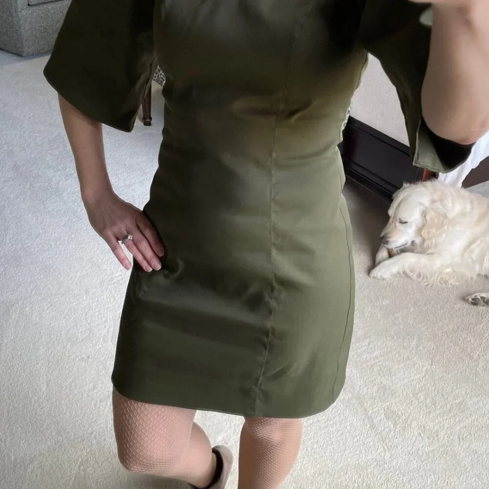 Tuckernuck Olive Twill Ariella Dress XS - Picture 6 of 12